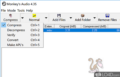 Quick setup and simple UI - Screenshot of Monkey's Audio