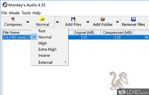 Compress, decompress and convert files - Screenshot of Monkey's Audio