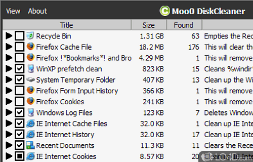 Screenshot of Moo0 Disk Cleaner - Delete unwanted files