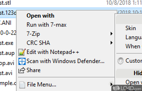 Enhance the functionality of context menu by adding new entries that help with copying - Screenshot of Moo0 RightClicker
