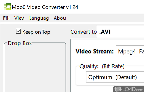 User interface - Screenshot of Moo0 Video Converter