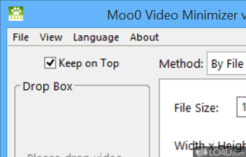 User interface - Screenshot of Moo0 Video Minimizer