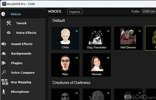 Modify voice and apply vocal effects to change the way you play games or chat online - Screenshot of MorphVOX Pro