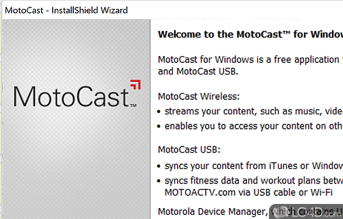 Instantly stream videos and music to Motorola device and access all files or sync media to device with USB - Screenshot of MotoCast