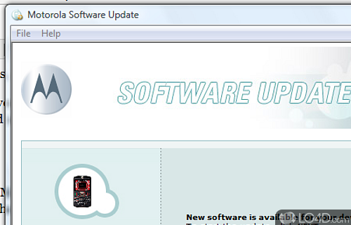 Screenshot of Motorola Software Update - Regular phone updates through your computer