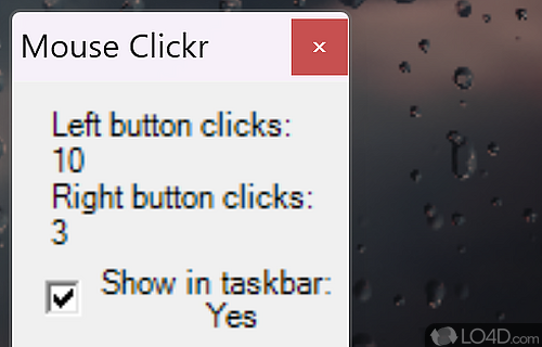 Screenshot of Mouse Clickr - Helps users automatically count their left and right mouse button clicks, quickly and with minimum effort