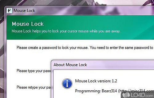 Screenshot of Mouse Lock - Lock computer with a master password, block the mouse cursor