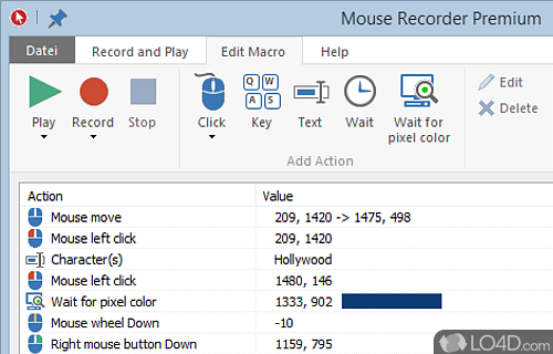 Screenshot of Mouse Recorder Premium - Record the execution of repetitive tasks and automate them, to spare yourself the effort on a regular basis, by using a app