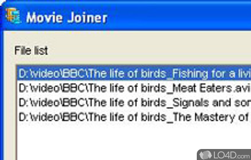 Screenshot of Movie Joiner - Stitch multiple videos together to create a larger clip with the possibility to include files of different formats
