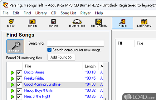 User interface - Screenshot of Mp3 CD Burner