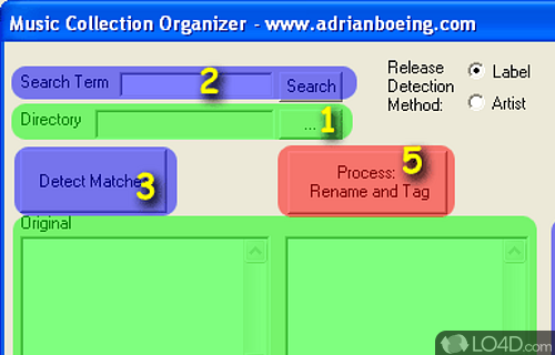 Screenshot of MP3 Collection Organizer - User interface