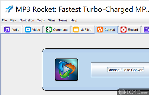 User interface - Screenshot of MP3 Rocket