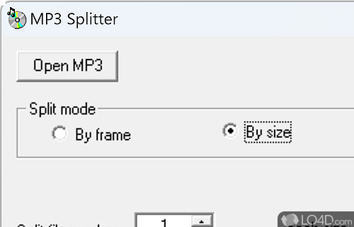 User interface - Screenshot of MP3 Splitter