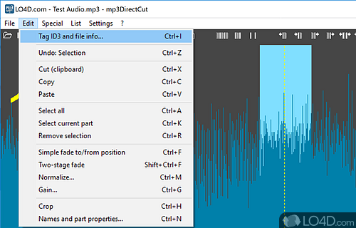 Split songs and automatically detect pauses - Screenshot of mp3DirectCut