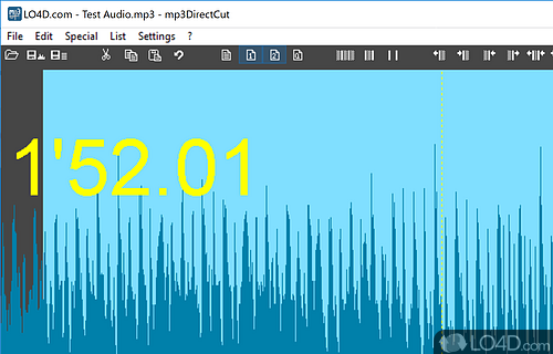 Enables you to easily divide long songs into several smaller segments, detect pauses - Screenshot of mp3DirectCut