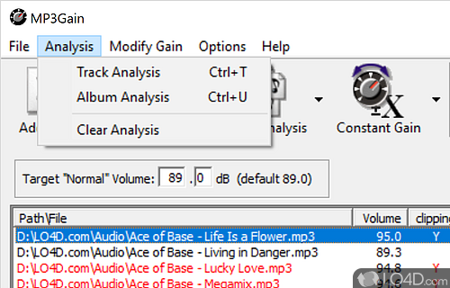 Normalize MP3 files - Screenshot of MP3Gain
