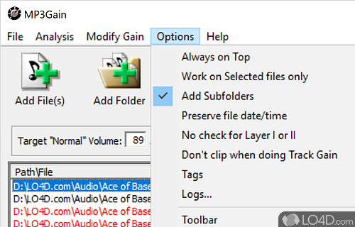 Volume adjustment made easy - Screenshot of MP3Gain