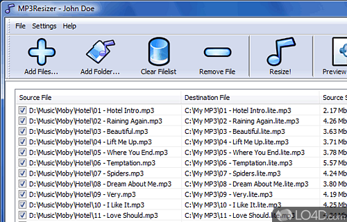 MP3Resizer Screenshot