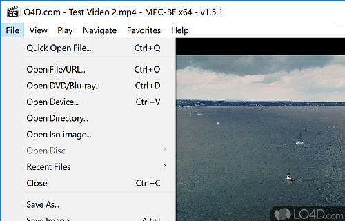Plays many types of files from DVD and Blu-ray to ISO images with subtitles - Screenshot of MPC-BE