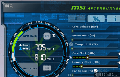 Thorough real-time info displayed - Screenshot of MSI Afterburner