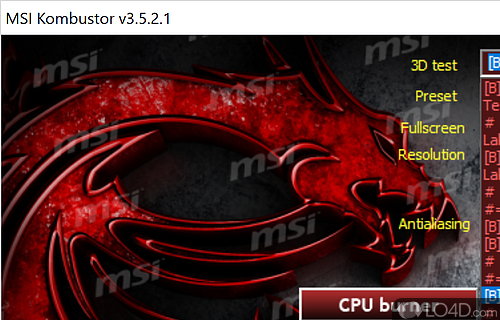 Powerful benchmarking software - Screenshot of MSI Kombustor