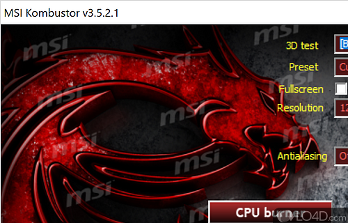 Test graphic cards. Very useful for gamers - Screenshot of MSI Kombustor
