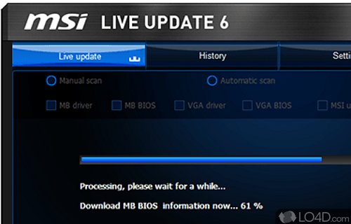 MSI Live Update Screenshot