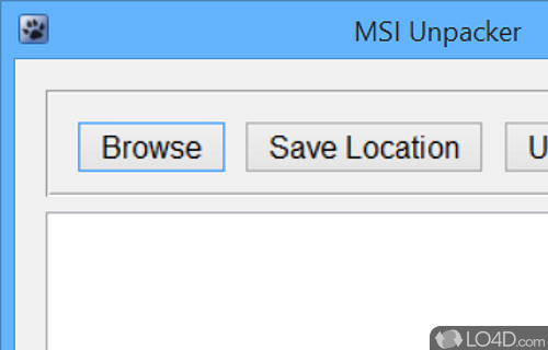 Screenshot of MSI Unpacker - User interface