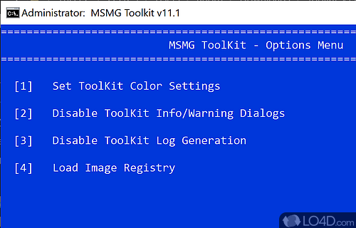 Trimming Down System Applications - Screenshot of MSMG ToolKit