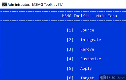 Create own bloat- version of Windows by removing various telemetry components - Screenshot of MSMG ToolKit