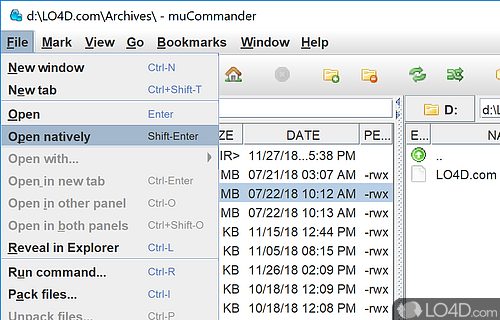 User interface - Screenshot of muCommander