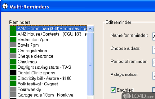 Screenshot of Multi Reminders - Generate multiple reminders, reports