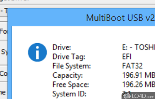 Format the drive, edit the label, and burn new data - Screenshot of MultiBoot USB