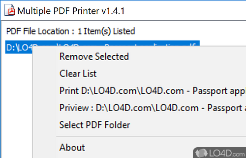 Multiple PDF Printer screenshot