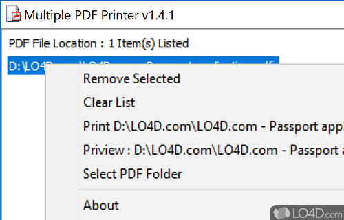 Multiple PDF Printer Screenshot