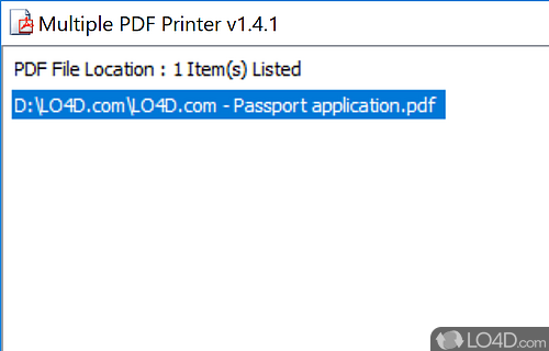 User interface - Screenshot of Multiple PDF Printer