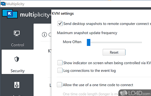 Remote control using the KVM mode - Screenshot of Multiplicity