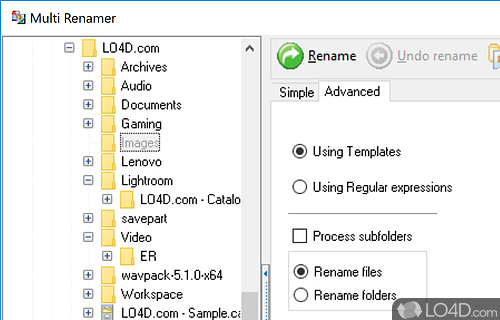 User interface - Screenshot of MultiRenamer