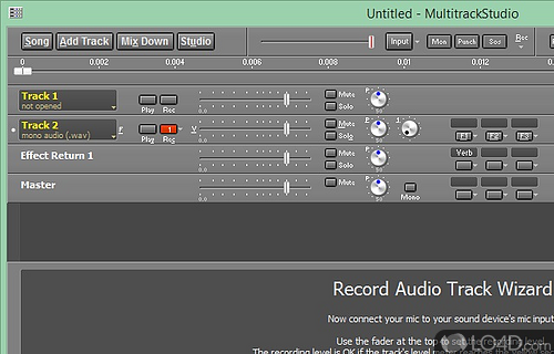 Screenshot of MultitrackStudio - Record audio and MIDI files, apply a wide range of special effects (e