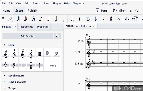 Well-organized, comprehensive design - Screenshot of MuseScore