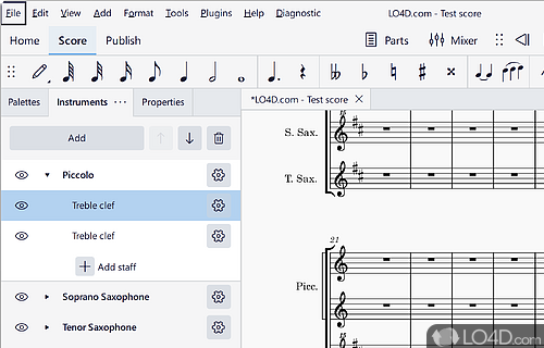 Visual and technical customization options - Screenshot of MuseScore
