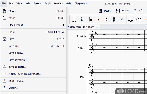 Compose music with the help of your computer - Screenshot of MuseScore