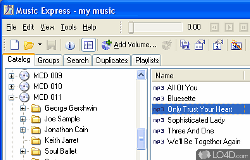 Screenshot of Music Express - Music organizer with an integrated player that can create playlists