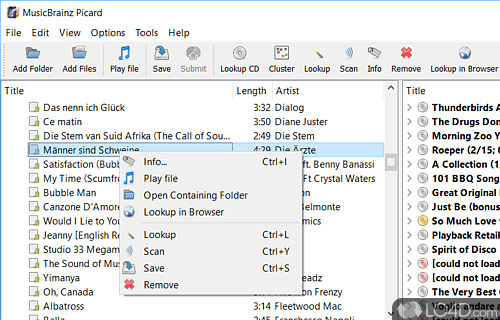 Tag music files - Screenshot of MusicBrainz Picard