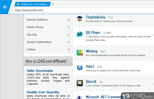 Screenshot of MxNitro - Web browser that can easily access preferred webpages