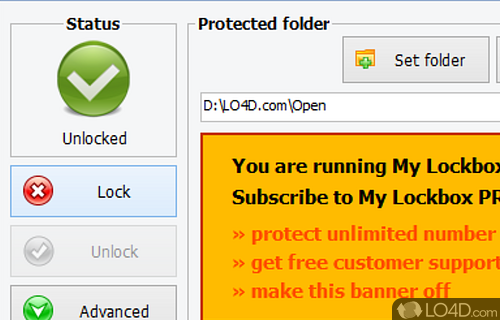 Keep your private files in a password protected folder - Screenshot of My Lockbox