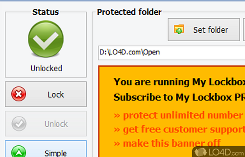 Folder Lock - Screenshot of My Lockbox