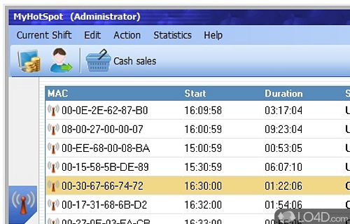 Screenshot of MyHotSpot - Wireless hotspot creator for medium-sized business to charge for Internet access using a professional POS system