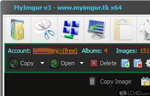 Screenshot of MyImgur - Upload images to Imgur account with this software that offers screen capture