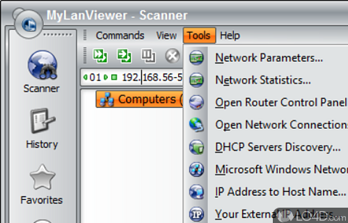 Netbios and LAN/Network IP address scanner - Screenshot of MyLanViewer Portable